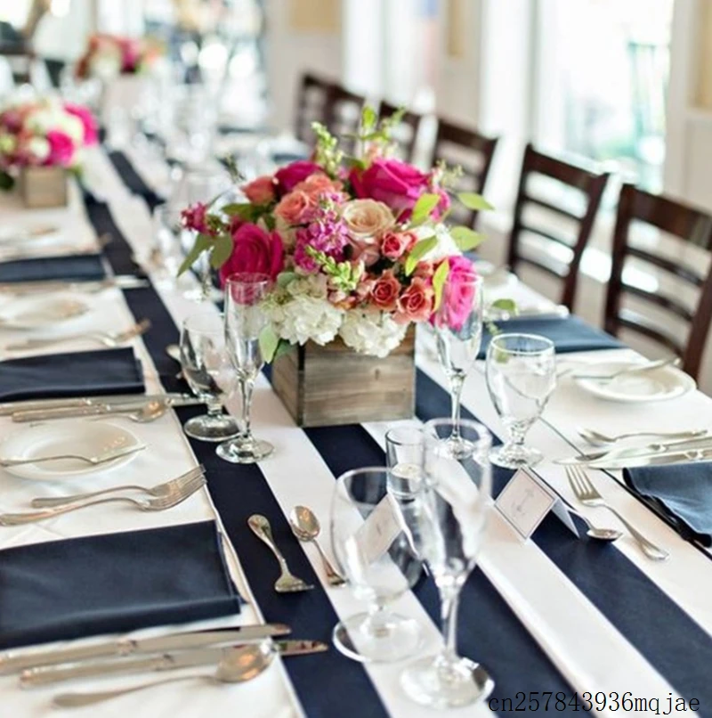 25 шт. Сатиновая скатерть для стола белая и черная украшения отеля свадебного