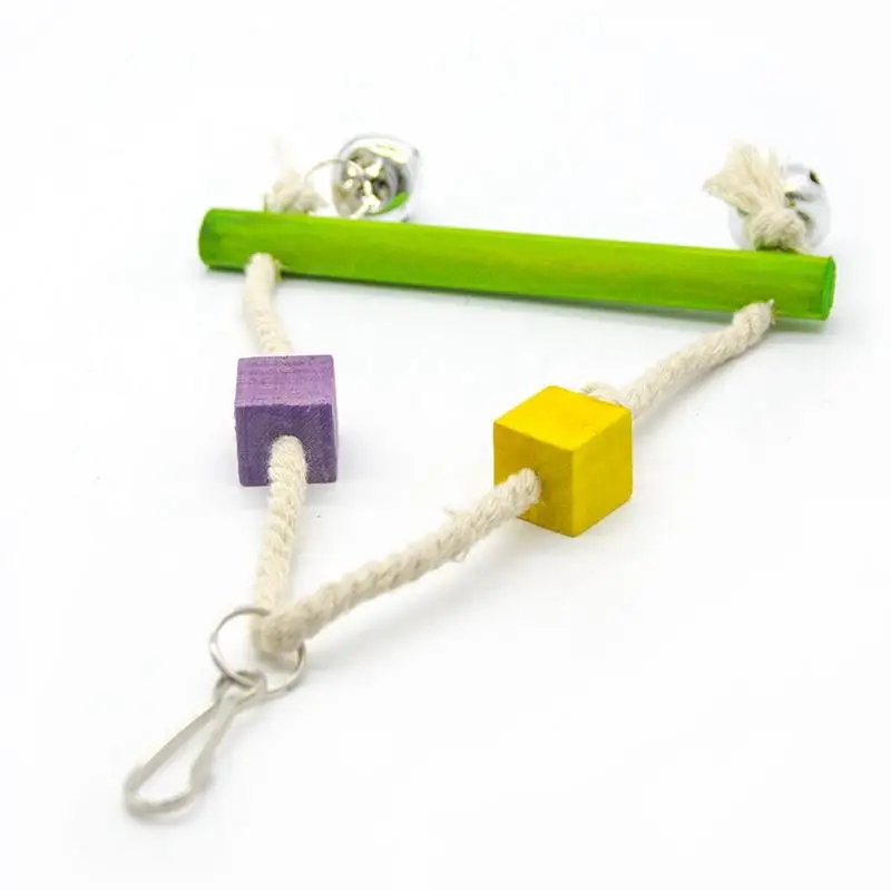 Новая игрушка качели для попугая деревянная веревка птиц окуня клетка с