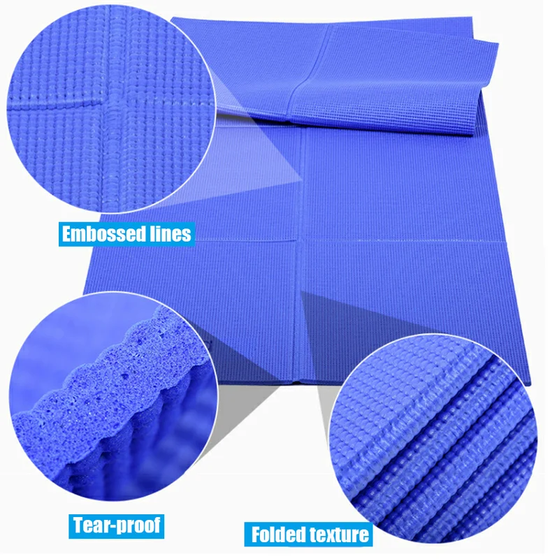 ПВХ складываемый Коврик для йоги толщиной 4 мм выравнивания тела тренировочный