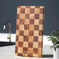 EXTRA LARGE Cutting Board Rectangle End Grain Butcher Block Kitchen Chopping Boards Chess Acacia Wood Solid Sturdy Wooden Gift
