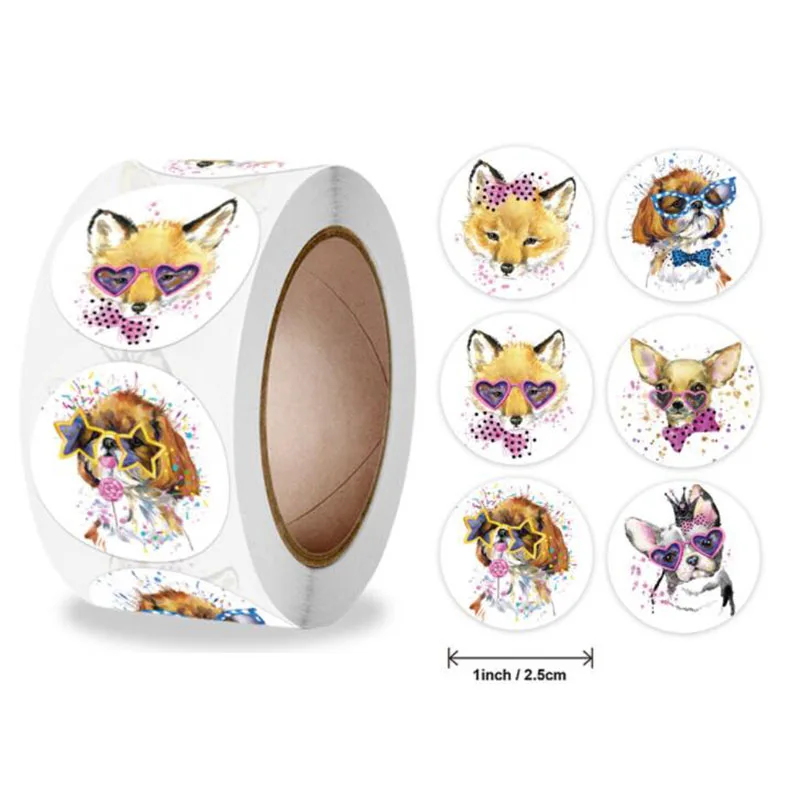 Наклейки декоративные детские в виде животных 500 шт./набор | Канцтовары для офиса