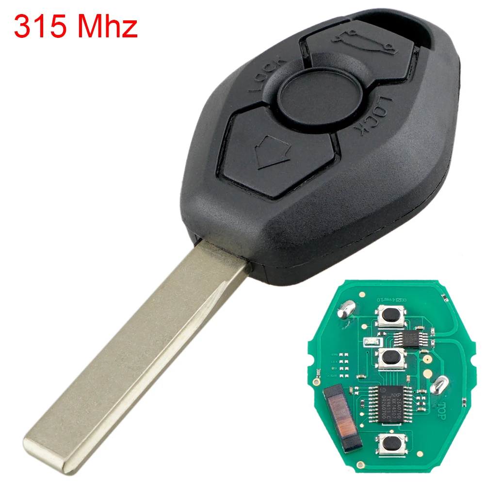 3 Buttons 315MHz Car Remote Key Automobile Key Replacement with ID7944 ID46 Chip for BMW CAS2 5 series E46 E83 E60 E53 E36 E38