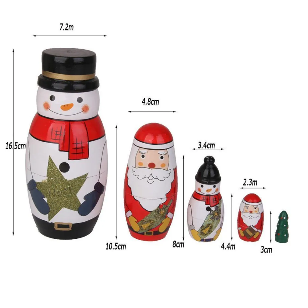 

5 Cutie Nesting Dolls Adorable Russian Stacking Dolls Collection (Snowman)