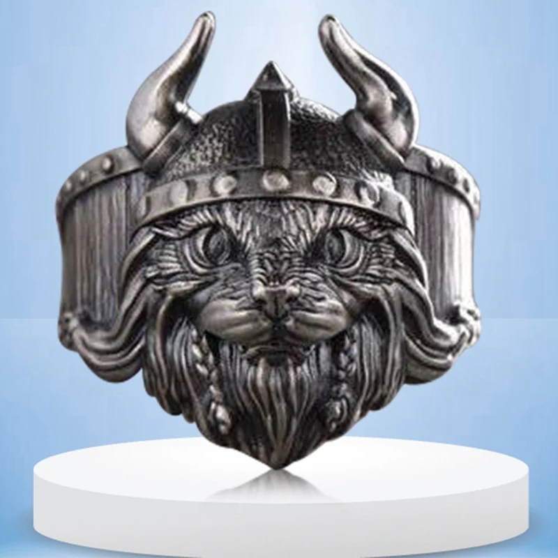 1 шт. кольцо для шлема кошки с викингом черное тайское серебряное мужчин