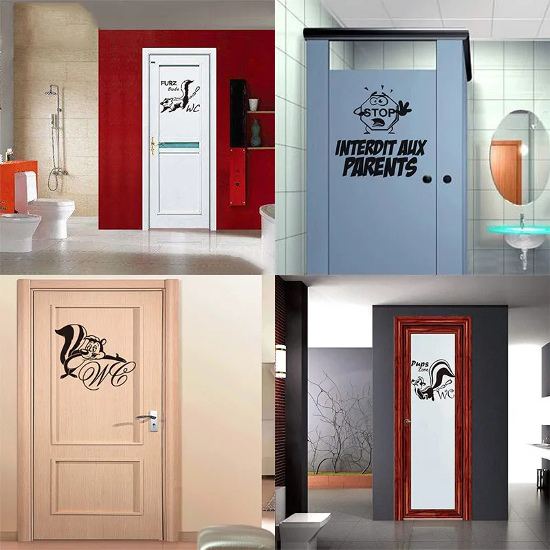 Vinyl Carving Wallpaper Removable Decal Mural WC Toilet Door Poster Original Fashion Simple Artist Home Decoration DD Series
