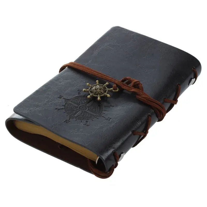 Retro Vintage Leather Bound Blank Pages Journal Diary Notepad Notebook (Black) S | Канцтовары для офиса и дома