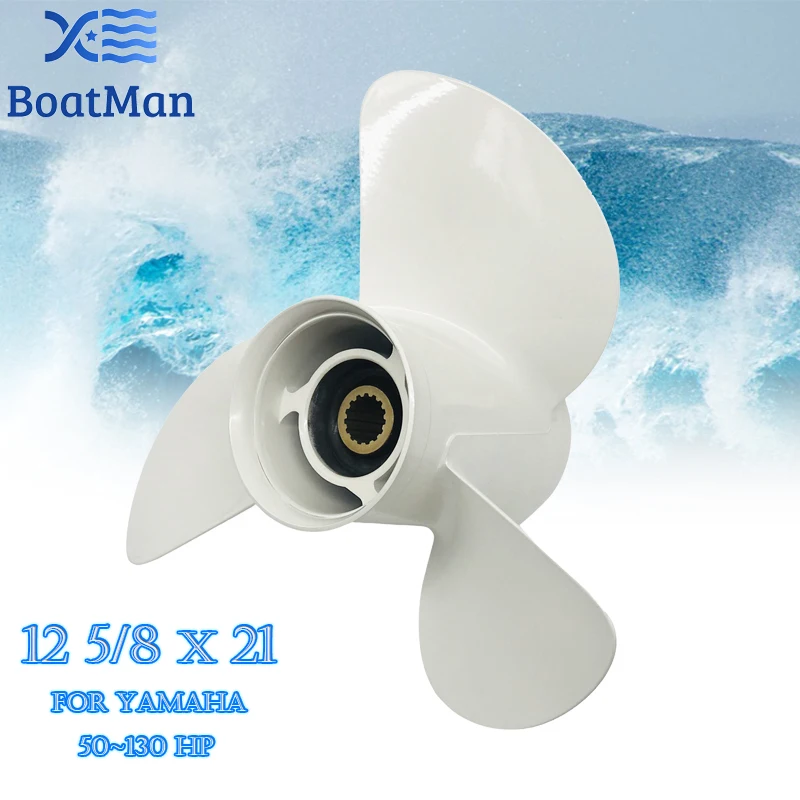 

50-130HP Boat Propeller 12 5/8x21 For Yamaha Outboard Motor Aluminum 15 Tooth Spline 6E5-45943-00-EL Engine Part