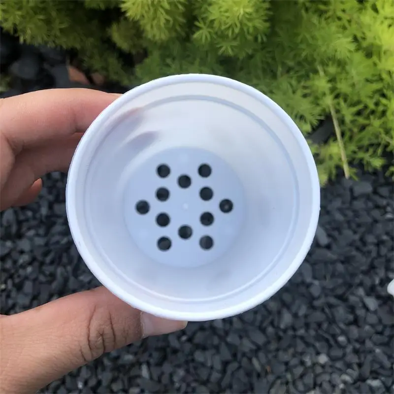 

100Pcs/Lot D7xH5.5CM Mini Nursery Pots White Plastic Planter for Cuctus Small Flowerpots SF-0118