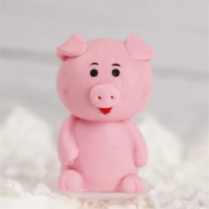 Мультяшный полимер Лев Слон лягушка свинка корова животное торт Топпер детский