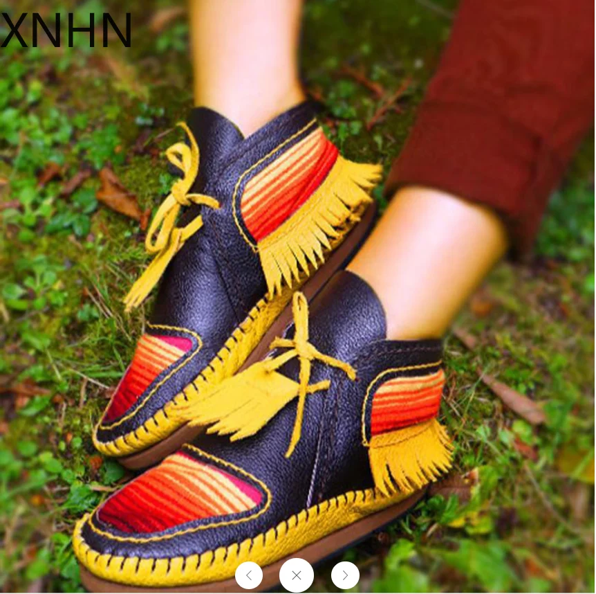 Wram/зимние ботинки Женские зимние средней длины из искусственной кожи с бахромой