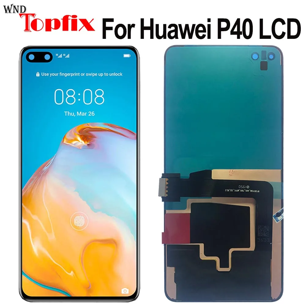 Pantalla LCD Original de 6,1 "P40 para Huawei, montaje de digitalizador con pantalla t&aacute;ctil, piezas de reparaci&oacute;n OLED para Huawei P40-0