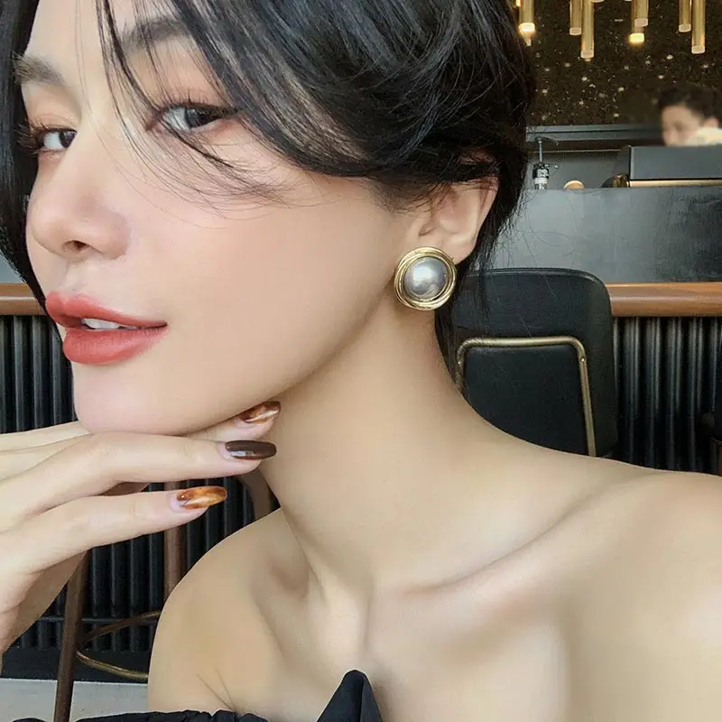 Светильник роскошные золотые линии раны серьги из искусственного жемчуга нишу