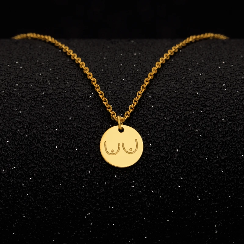 Женское Ожерелье из нержавеющей стали с кулоном в виде груди | Украшения и