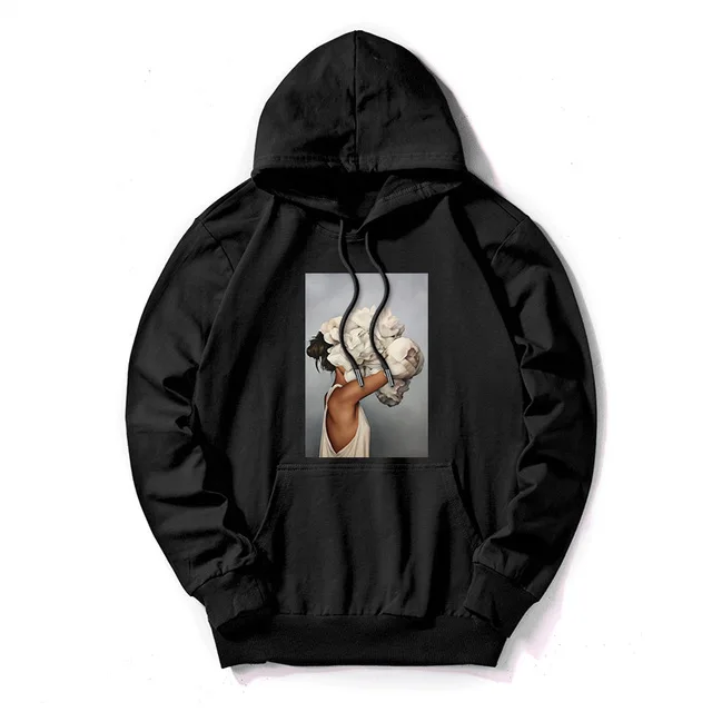 

Hoodies White Aesthetic Feather Flowers Printing Harajuku Fashion Women's Hoodies Short Sleeve Casual Women Clothing Top Hoodie