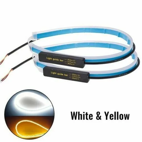 

2 Pcs Sequential LED Strip Turn Signal Indicator Car DRL Daytime Running Light Car Headlight Retrofit Docoration 12V