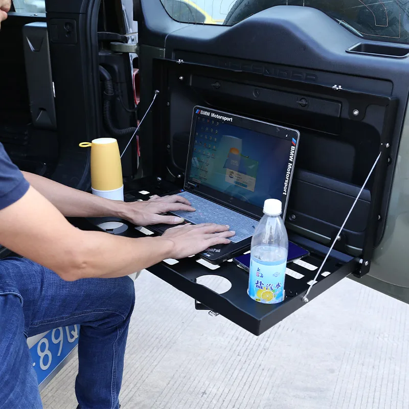 Черная внедорожная Автомобильная задняя дверь из алюминиевого сплава стол