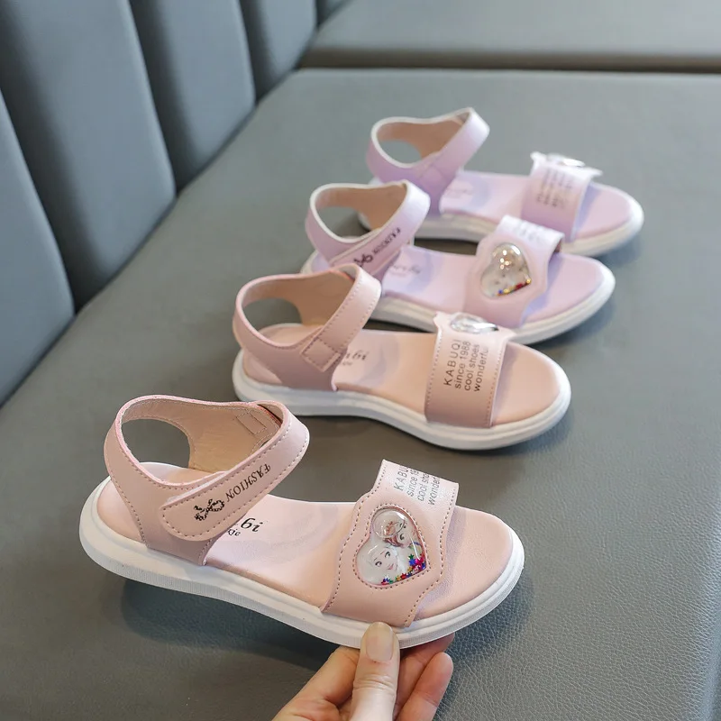 Сандалии детские с бантом пляжная обувь для девочек плоская подошва летние туфли