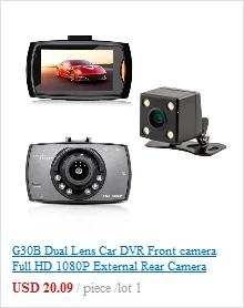 G30B двойной объектив Автомобильный видеорегистратор фронтальная камера Full HD 1080P внешняя задняя камера 720*480P H.264 g-сенсор Dash Cam две камеры s