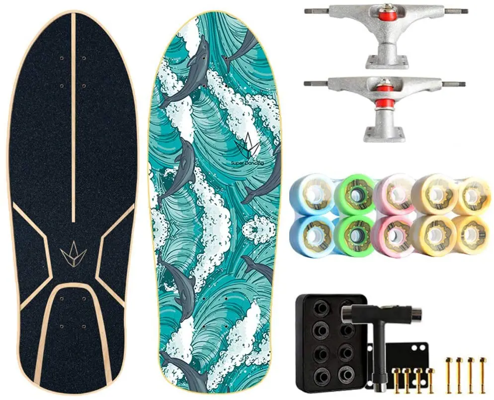

Skateboard 29"X9.8", 7-Layer Maple Skateboard Women's Mini Skateboard Free Pedal Brush Street Skateboard Gift for Beginners