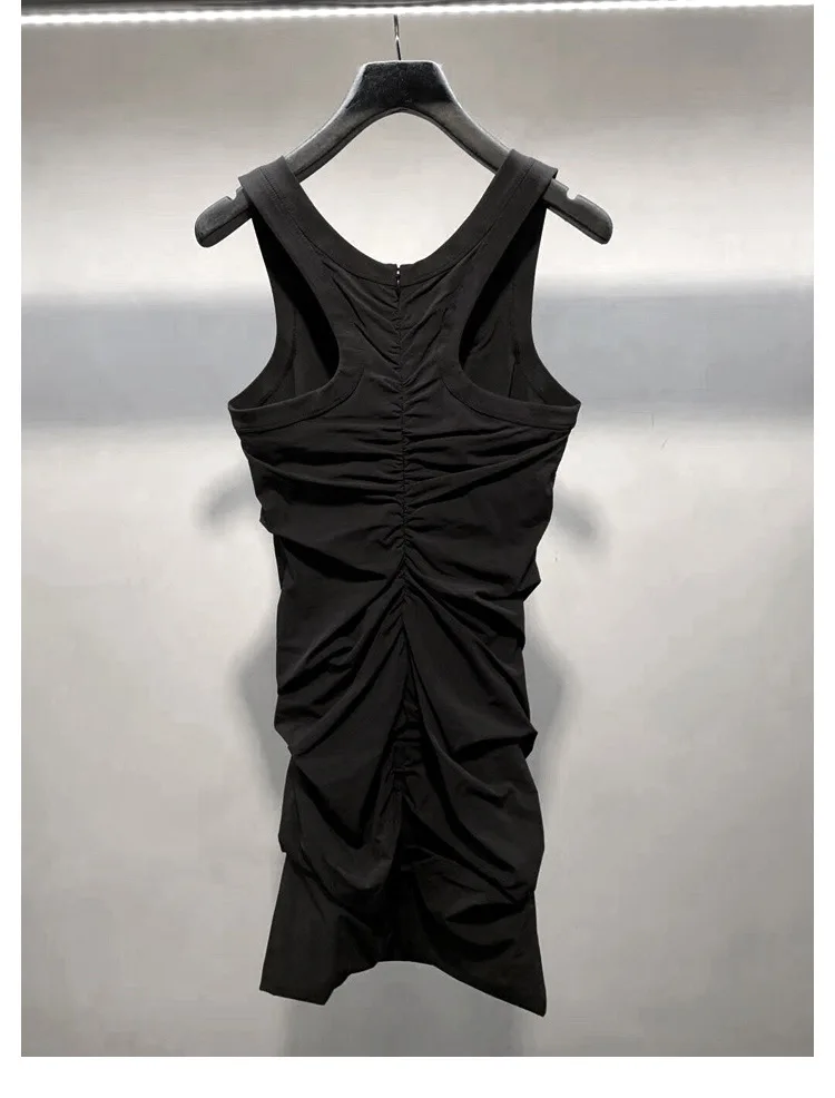 

Hoge Kwaliteit Aw Koning Zomer Nieuwe Slanke Mouwloze Tank Dunne En Veelzijdige Persoonlijkheid Geplooide Jurk Vrouwen