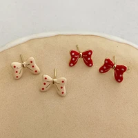 korean cute earrings stud red bow cartoon mouse anime earring fashion jewelry for women girls ear studs trend charm accessories