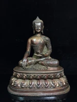 12tibet temple collection old bronze cinnabar lacquer amitabha shakyamuni buddha sit lotus terrace ornaments town house