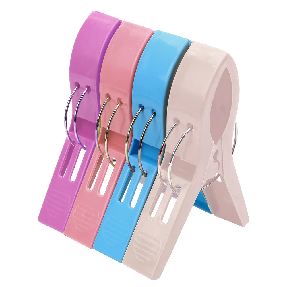 4 шт. пластиковые цветные вешалки для одежды пляжные полотенца зажим белья сушки