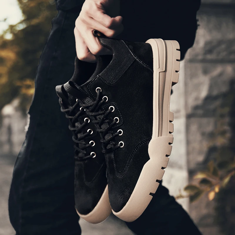 

Лоферы shose мужские кожаные, повседневная обувь, плоская подошва, защитные, для отдыха, весна 2020