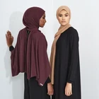 Модный модал хлопок Джерси хиджаб шарф мусульманская шаль простой мягкий тюрбан галстук головные повязки для женщин Качество Премиум африканская повязка на голову