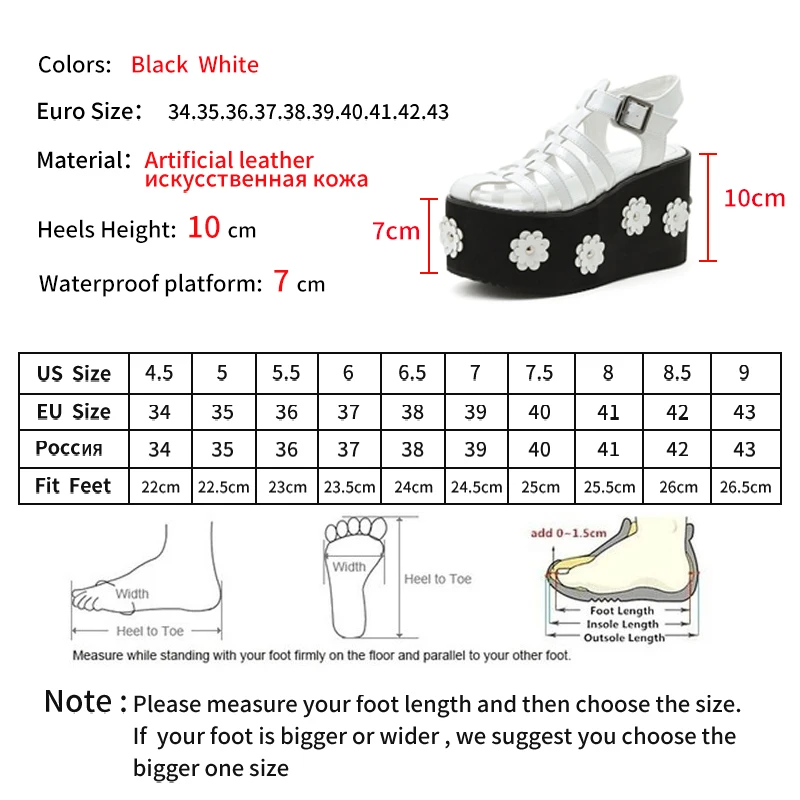 

HOKSVZY Summer Casual Platform Women's Shoes Fashion Platform With Color Matching Flowers Roman Baotou Women's Sandals CWF