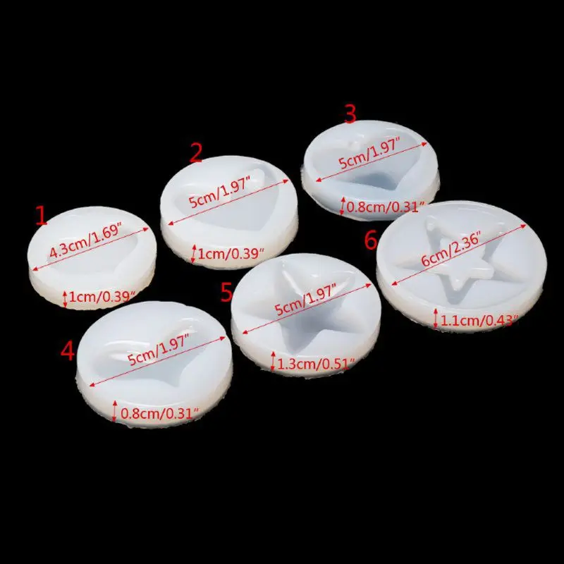 

6Pcs Star Heart Silicone Jewelry Resin Mold Star Heart Mold Kit Resin Casting Mold Jewelry Making Art Craft Tools