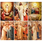 Религиозная алмазная живопись Иисуса, алмазная вышивка, вышивка крестиком, христианство, стразы мозаики, ручная работа, подарок, домашний декор