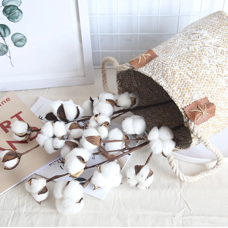 Сушеные цветы из натурального хлопка 10 головок искусственные растения Цветочная