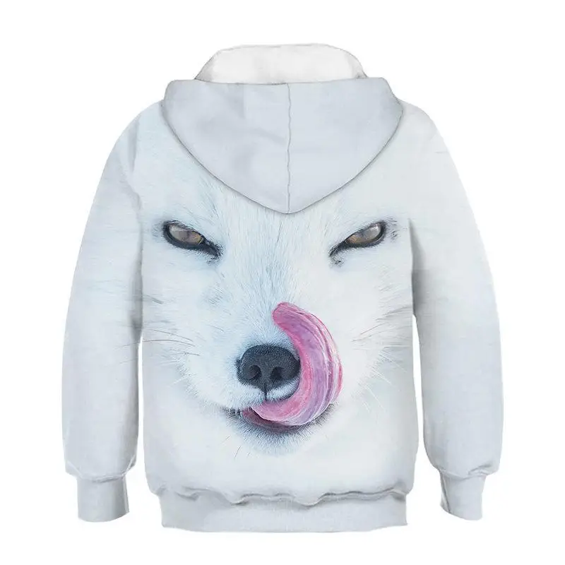 Новая детская толстовка с капюшоном и 3D-принтом животных куртка свитер