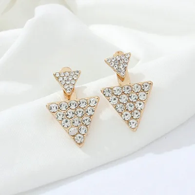 Design 14-gold Новые Креативные лаконичные серьги-гвоздики золотые серебряные геометрические личности дикие простые серьги-гвоздики женские цена 24 стиля - Окраска металла: Design 14-gold