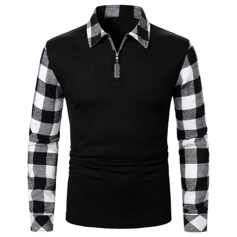 

Plus Size Women Men T-Shirts Zipper Lapel Top Blouse Men Shirt Regular-length Knitted Shirt