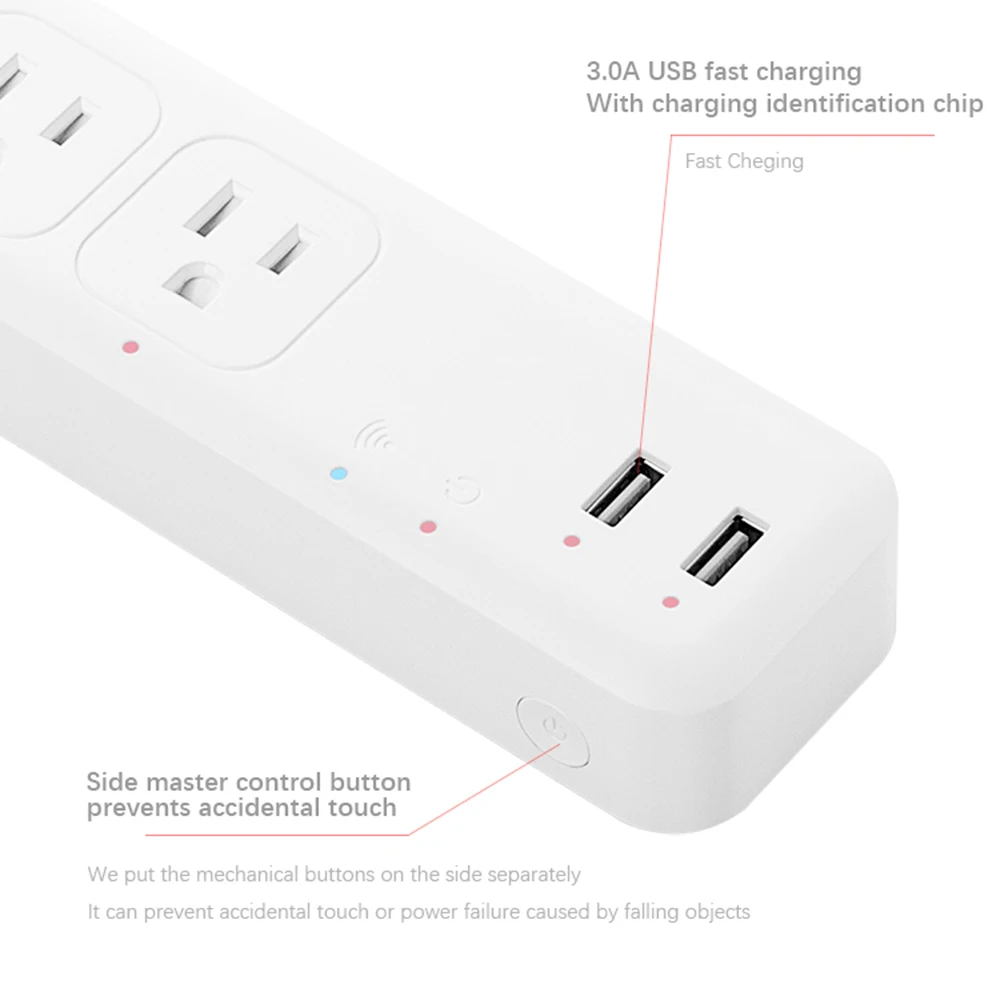 WiFi Smart Power Strip 3 Way электрическая розетка США удлинительные розетки двойной USB
