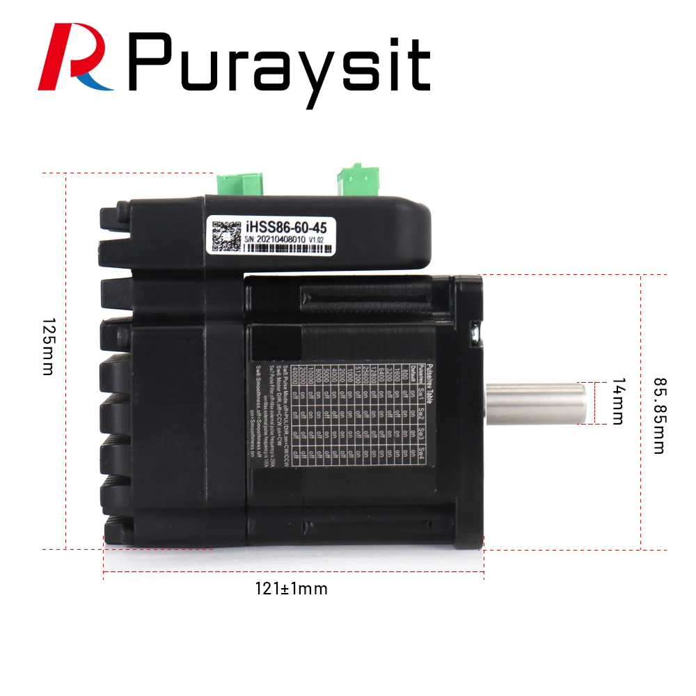 4.5N.M 7.5Nm Closed Loop Stepper Motor With Driver 6A 24-80V 2000rpm Integrated Step Servo Motors iHSS86-80-70 iHSS86-60-45 |