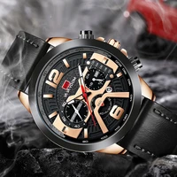 men sport waterproof casual leather wrist watches for men black top brand luxury military clock fashion chronograph wristwathes