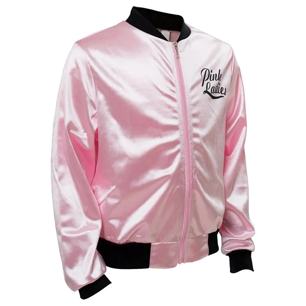 Adult Women Grease Pink Lady Coat Jacket Costume Letter Printed Long Sleeve Girls Baseball jacket Cosplay Halloween Costumes