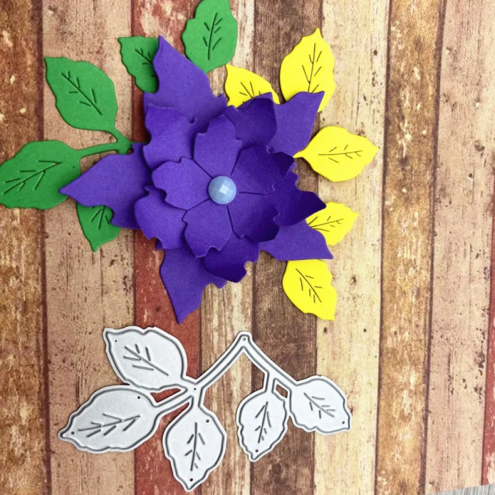 Металлические Вырубные штампы с цветами и листьями для скрапбукинга фотоальбома