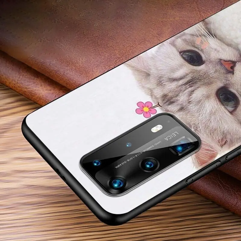 

Cute funny Pet Cat For Huawei P Smasrt 2018 2019 2020 2021 Smart S/Z Smart Plus Smart Pro Black Soft Cover Phone Case
