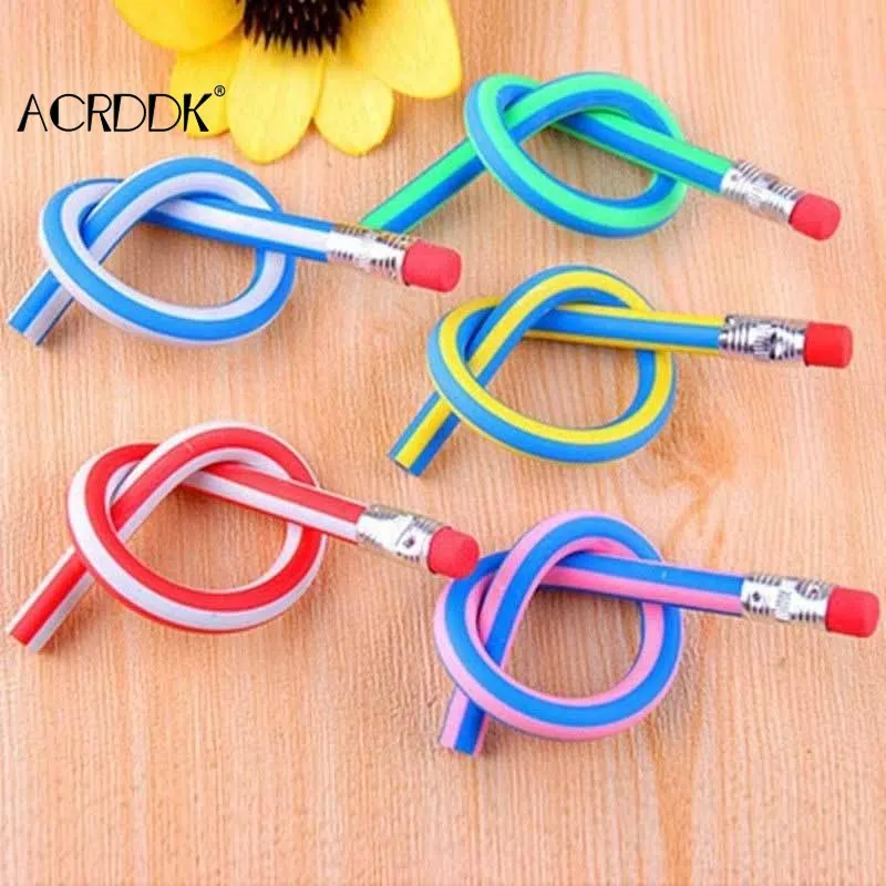 

5pcs Flexible Soft Pencil Magic With Eraser Creative For Student Learning School Office Use FL