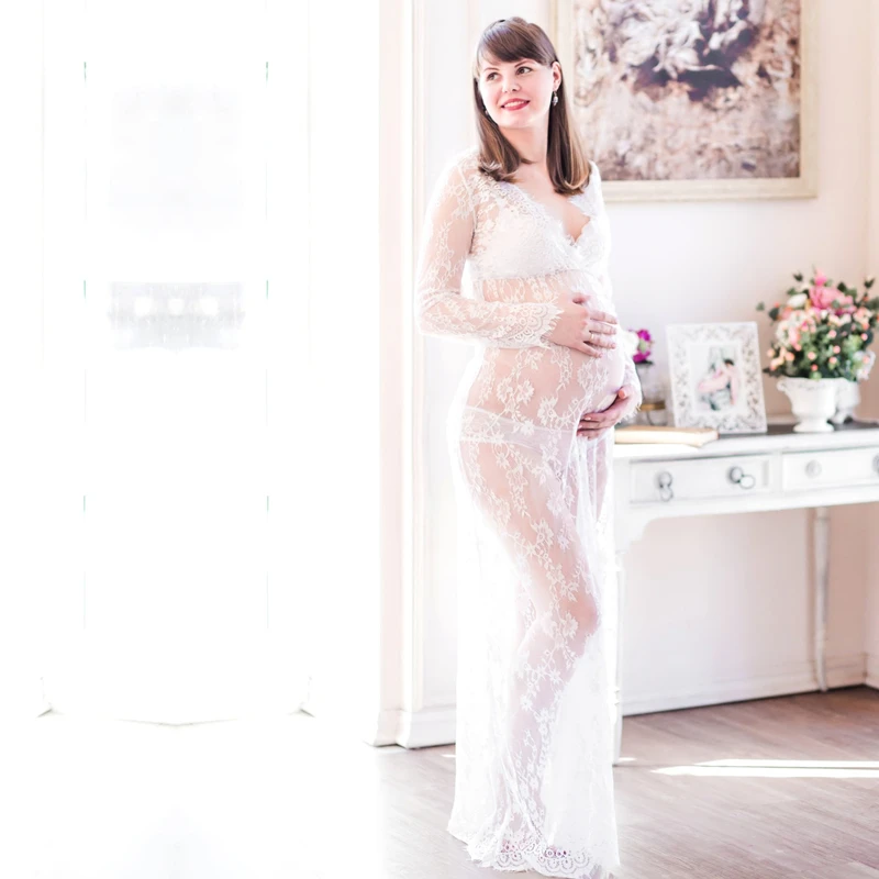 2016 материнства фотографии реквизит макси Материнства платье Кружева Платье