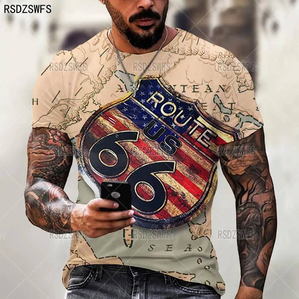 

Футболка мужская с 3D-принтом, круглым вырезом и коротким рукавом