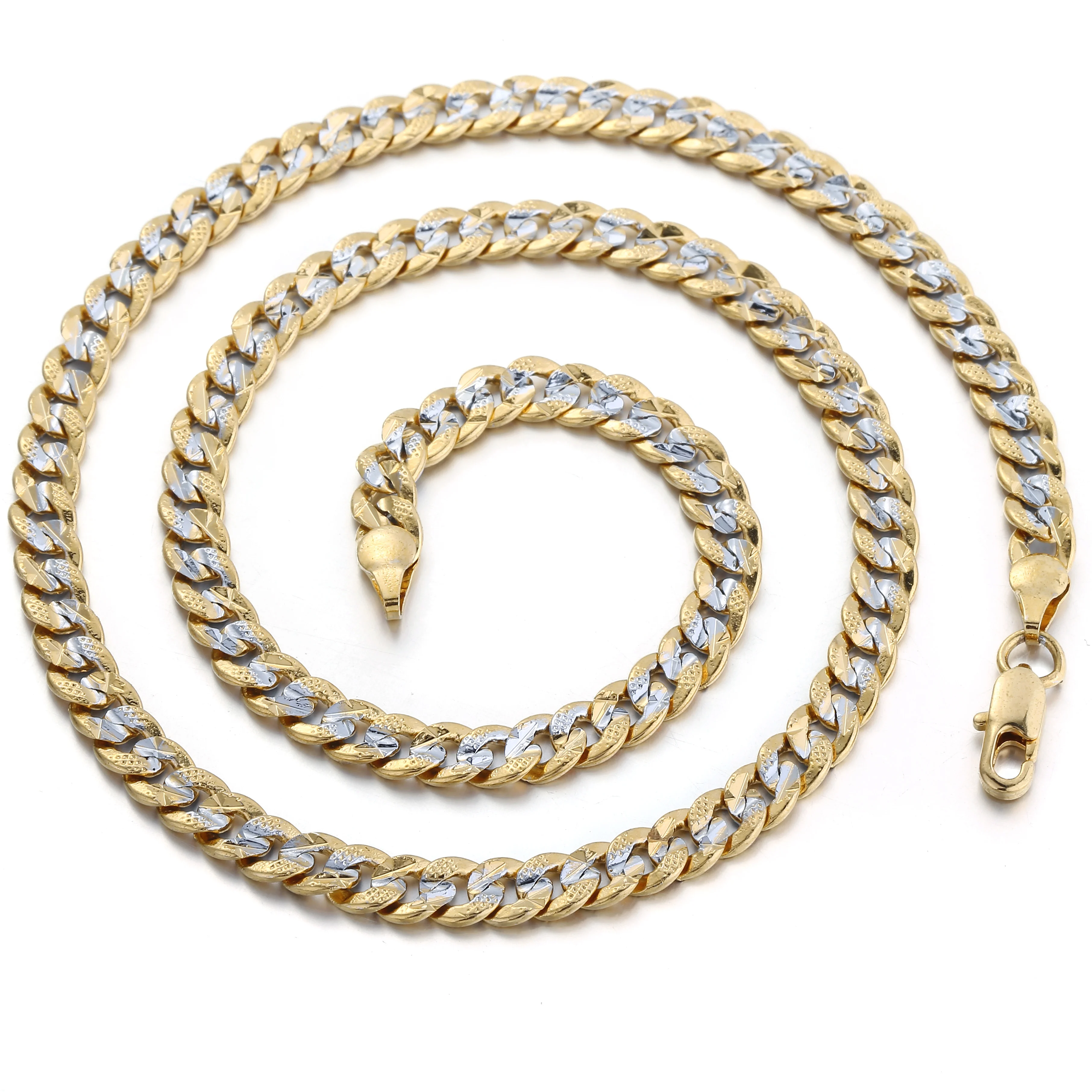 Трендовая золотая цепочка 6 мм для мужчин и женщин ожерелье кубинская трендовый