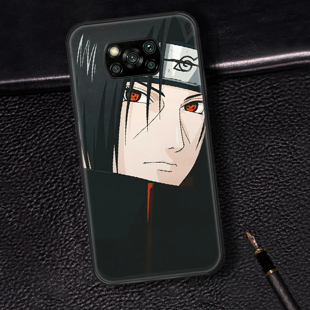 

Naruto Kakashi Itachi Sasuke Phone case Cover Hull For Xiaomi Mi A2 A3 8 9 SE 9T 10 10T Lite Pro Ultra Poco x3 black Cover