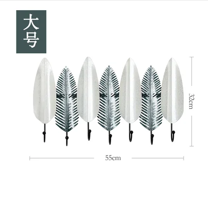 

European style iron art creative porch hook Ginkgo wall hanging Creative coat hook Modern home decoration Handmade nordic