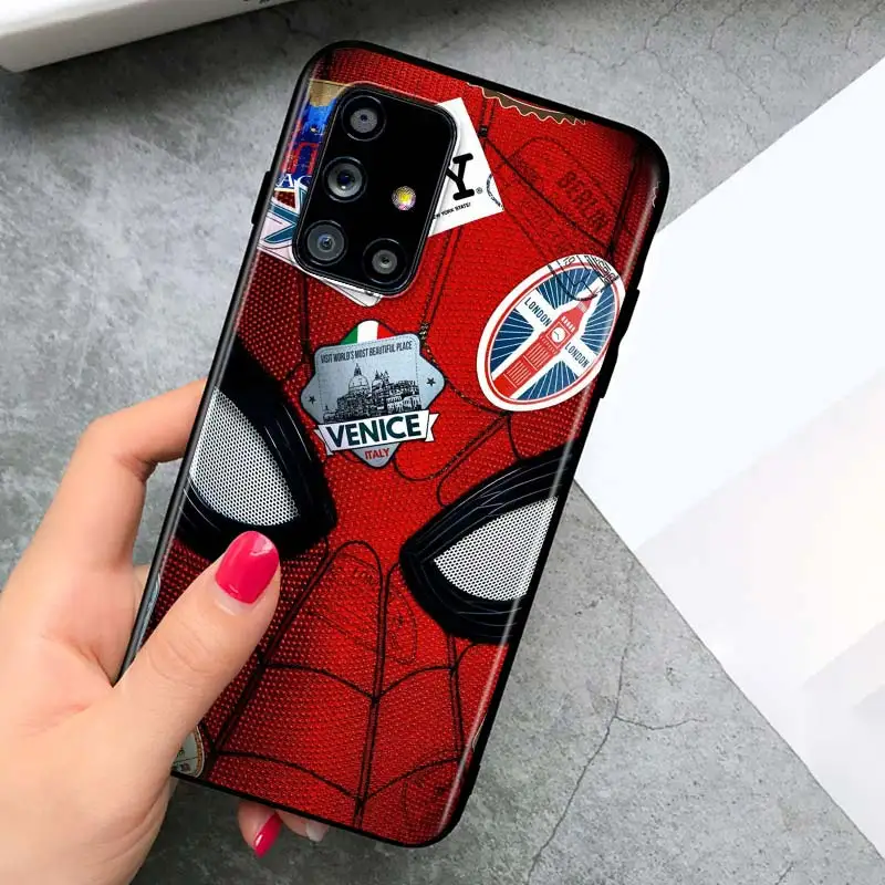 

Marvel Spider-Man For Samsung A01 A02 A02S A11 A12 A21 A21S A22 A31 A32 A41 A42 A51 A52 A71 A72 A81 A91 UW 5G Black Phone Case