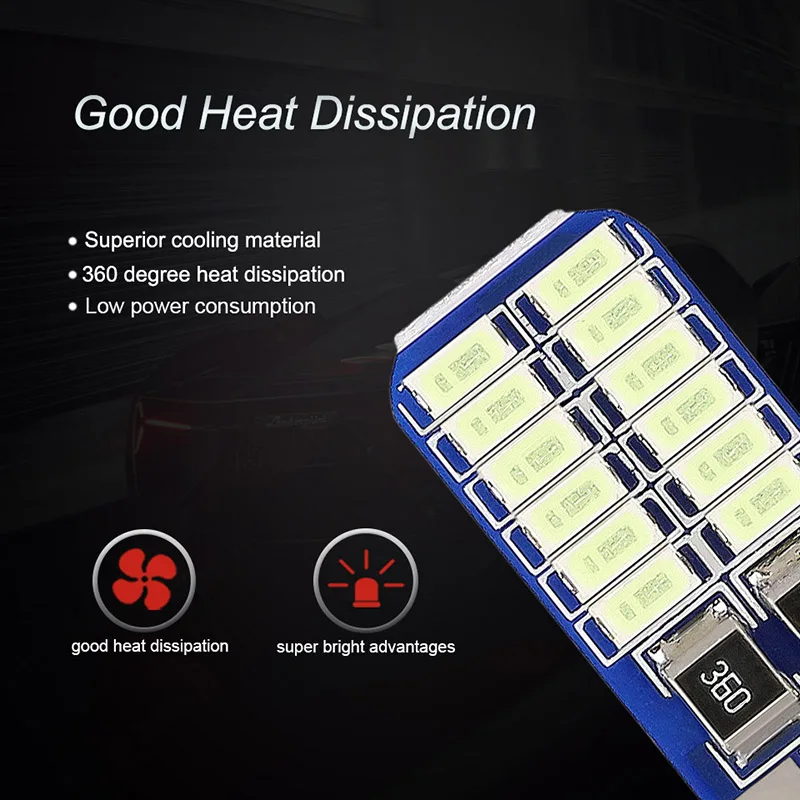 Сигнальная лампа NLpearl 10X T10 W5w Canbus Светодиодные лампочки 12 в 3014 24SMD Автомобильные